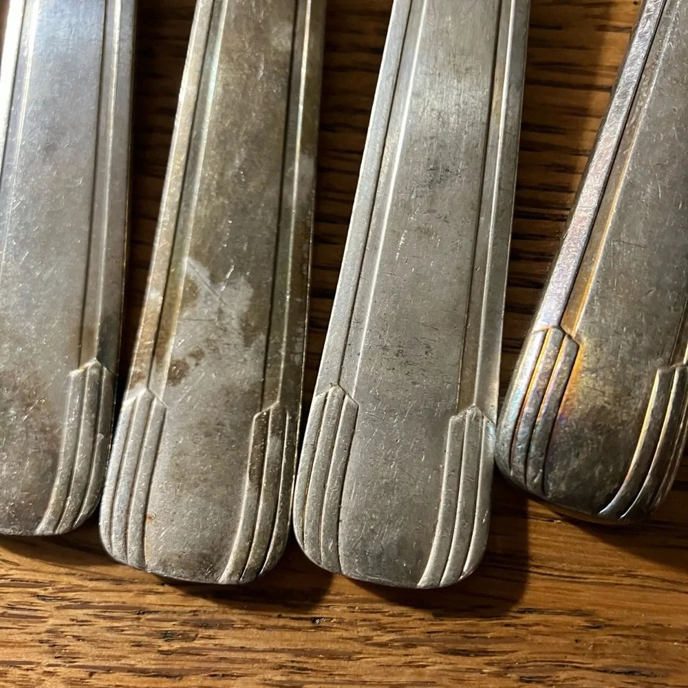 Antique / Vintage French Art Deco Silver Plated Flatware 24 pcs